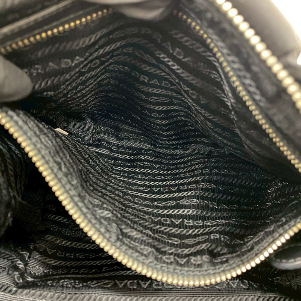 PRADA Prada Triangle Logo Hardware Leather Tessuto Nylon Semi-Shoulder Tote B... - Picture 10 of 10